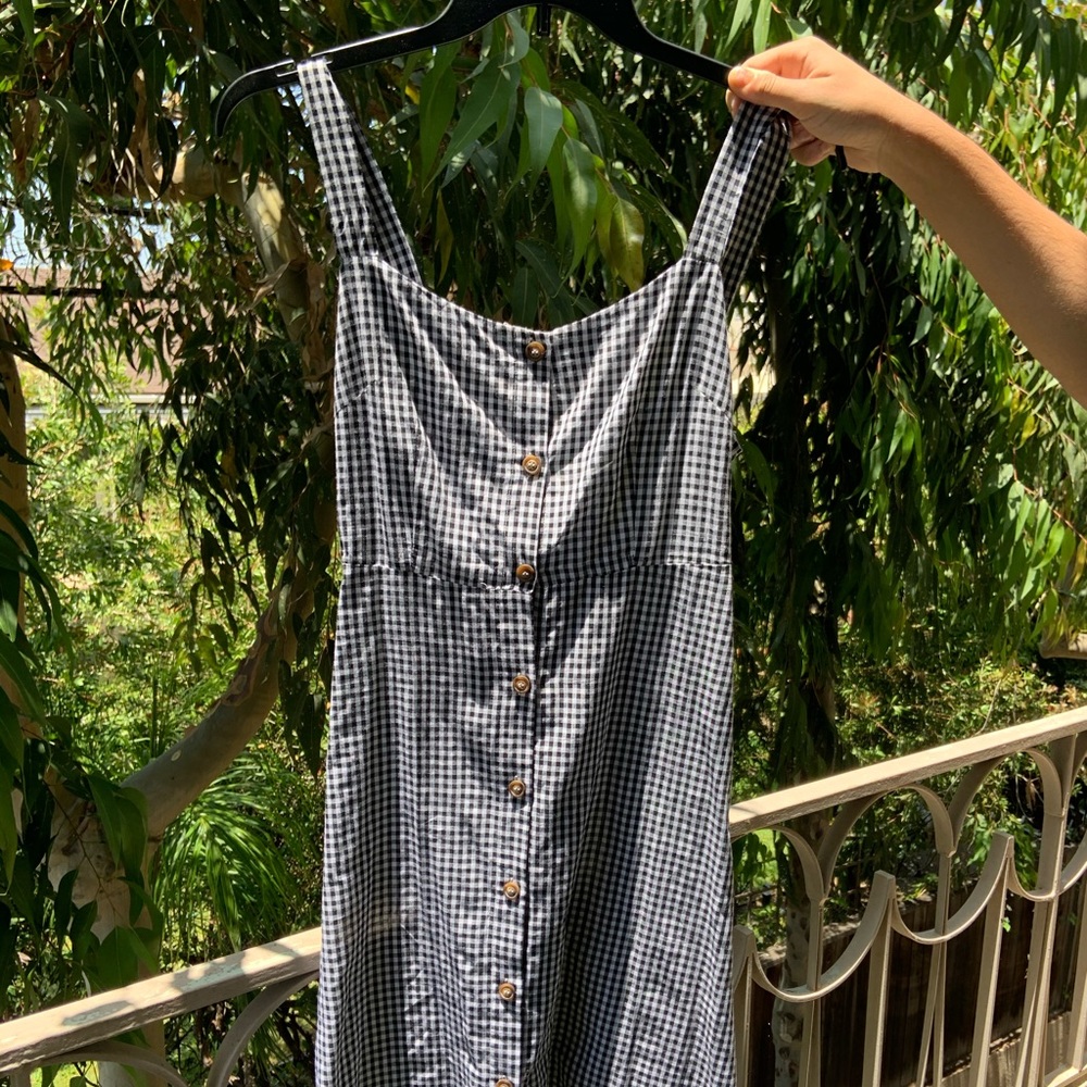 gingham midi summer dress